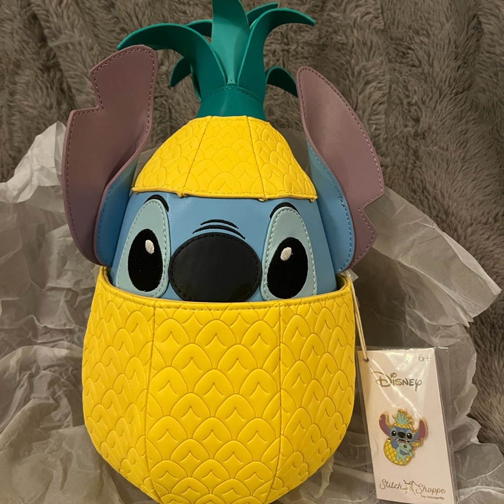 Loungefly Stitch Shoppe Lilo and Stitch Figural Pineapple Crossbody Bag